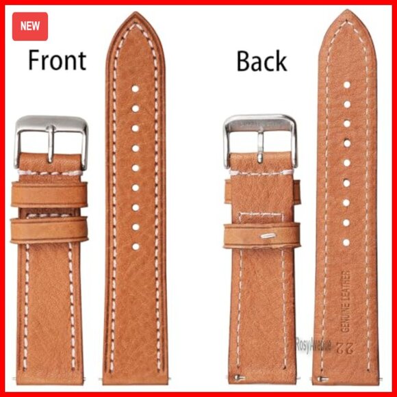 Soft Vegetable Tanned Leather Watch Bands, Quick Release Strap, 18-24mm main image 5
